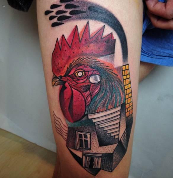 tattoo, Rooster Red rooster