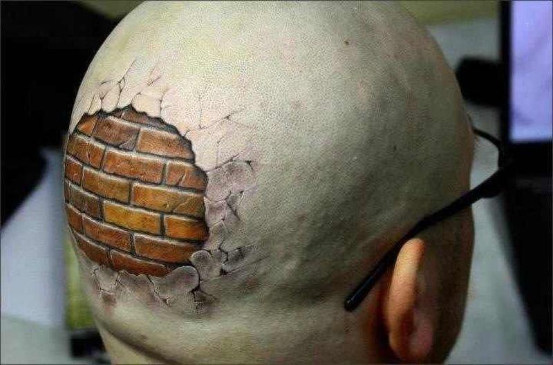 Brick 3d effect on head
