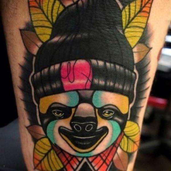 tattoo, Sloth Sloth with a hat
