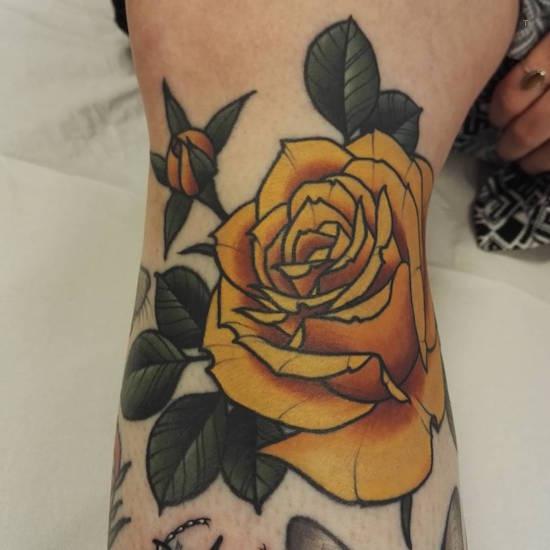 tattoo, Yellow Rose Yellow rose tattoo