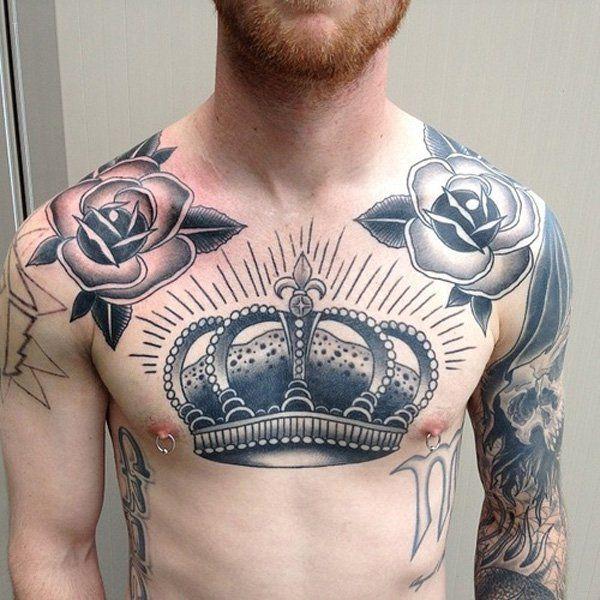 Crown chest rose shoulders
