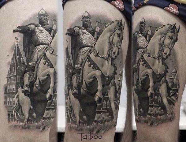 tattoo, Knight On Horse A knight on a white horse