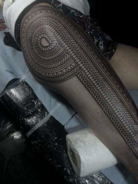 tattoo, Leg Big leg piece