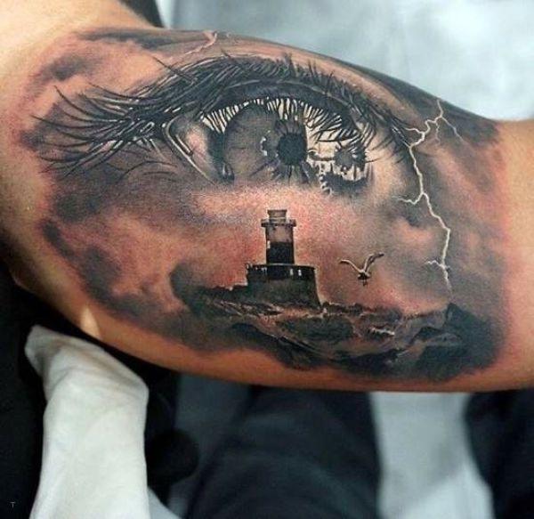 tattoo, Lighthouse Lighthouse with an eye