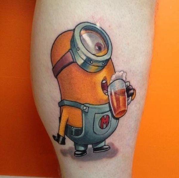 tattoo, Minion A minion drinking beer
