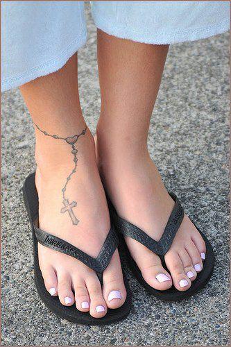 tattoo, Prayer Bracelet Ankle A prayer bracelet on an ankle