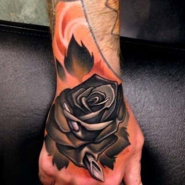 tattoo, Rose A rose hand tattoo