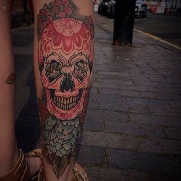 tattoo, Skull Colourful skull