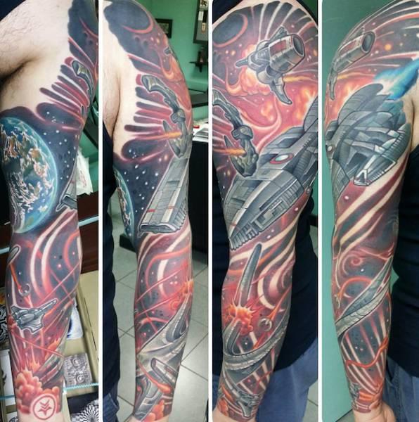 tattoo, Space Sleeve Space themed sleeve